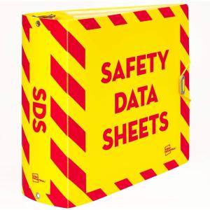imageAvery HeavyDuty Industrial SDS Binder 15 OneTouch EZD Rings 400Sheet Capacity YellowRed Border 1895035