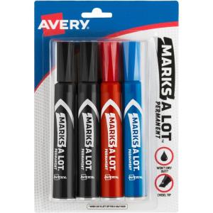 imageAvery MarksALot Permanent Markers Regular DeskStyle Size Chisel Tip Water and Wear Resistant 24 Assorted Markers 981874 markers