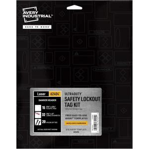 imageAvery UltraDuty Lockout Tagout Tags Kit 100lb PullStrength Print ampamp Assemble 15 Tags 575quot x 325quot 62404Danger Header