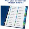 imageAvery Double Column 24 Tab Dividers for 3 Ring Binders Customizable Table of Contents Multicolor Tabs 1 Set 11321Dividers