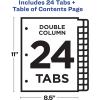 imageAvery Double Column 24 Tab Dividers for 3 Ring Binders Customizable Table of Contents Multicolor Tabs 1 Set 11321Dividers
