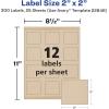 imageAvery Durable Waterproof Labels Sure Feed Technology 2quot x 2quot Square Labels OilResistant PrinttoTheEdge LaserPigmentInkjet 96 Total 64510Kraft Brown