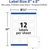 imageAvery Durable Waterproof Labels Sure Feed Technology 2quot x 2quot Square Labels OilResistant PrinttoTheEdge LaserPigmentInkjet 96 Total 64510Matte White