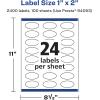 imageAvery Durable Waterproof Oval Labels Sure Feed Technology 1quot x 2quot 240 Total Oil and TearResistant Waterproof Labels PrinttoTheEdge LaserPigmentBased Inkjet Printable2 400 labels