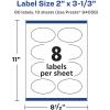 imageAvery Durable Waterproof Oval Labels Sure Feed Technology 2quot x 313quot 80 Total Oil and TearResistant Waterproof Labels PrinttoTheEdge LaserPigmentBased Inkjet Printable80 labels