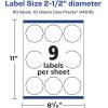 imageAvery Durable Waterproof Round Scalloped Labels Sure Feed Technology 25quot Diameter 450 Total Oil and TearResistant Waterproof Labels PrinttoTheEdge LaserPigmentBased Inkjet Printable90 labels