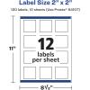 imageAvery Durable Waterproof Square Labels Sure Feed Technology 2quot x 2quot 120 Total Oil and TearResistant Waterproof Labels PrinttoTheEdge LaserPigmentBased Inkjet Printable120 labels