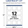 imageAvery Durable Waterproof Square Labels Sure Feed Technology 2quot x 2quot 120 Total Oil and TearResistant Waterproof Labels PrinttoTheEdge LaserPigmentBased Inkjet Printable300 labels