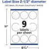 imageAvery Glossy Clear Round Scalloped Labels Sure Feed Technology 25quot Diameter 225 Glossy Clear Labels PrinttoTheEdge LaserInkjet Printable225 labels