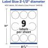 imageAvery Glossy Clear Round Scalloped Labels Sure Feed Technology 25quot Diameter 225 Glossy Clear Labels PrinttoTheEdge LaserInkjet Printable450 labels
