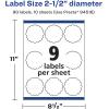 imageAvery Glossy Clear Round Scalloped Labels Sure Feed Technology 25quot Diameter 225 Glossy Clear Labels PrinttoTheEdge LaserInkjet Printable90 labels