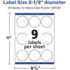 imageAvery Glossy White Round Scalloped Labels Sure Feed Technology 25quot Diameter 90 Glossy White Labels PrinttoTheEdge Permanent Adhesive LaserInkjet Printable90 labels