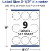 imageAvery Glossy White Round Scalloped Labels Sure Feed Technology 25quot Diameter 90 Glossy White Labels PrinttoTheEdge Permanent Adhesive LaserInkjet Printable225 labels