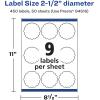 imageAvery Glossy White Round Scalloped Labels Sure Feed Technology 25quot Diameter 90 Glossy White Labels PrinttoTheEdge Permanent Adhesive LaserInkjet Printable450 labels