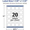 imageAvery Glossy White Square Labels Sure Feed Technology 15quot x 15quot 200 Glossy White Labels PrinttoTheEdge Permanent Adhesive LaserInkjet Printable500 labels
