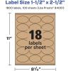imageAvery Kraft Brown Oval Labels Sure Feed Technology 15quot x 25quot 270 Kraft Brown Labels LaserInkjet Printable1 800 labels