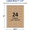 imageAvery Kraft Brown Oval Labels Sure Feed Technology 1quot x 2quot 360 Kraft Brown Labels PrinttoTheEdge LaserInkjet Printable360 labels