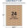 imageAvery Kraft Brown Oval Labels Sure Feed Technology 1quot x 2quot 360 Kraft Brown Labels PrinttoTheEdge LaserInkjet Printable600 labels