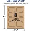 imageAvery Kraft Brown Rectangle Scalloped Labels Sure Feed Technology 2quot x 3quot 120 Kraft Brown Labels PrinttoTheEdge LaserInkjet Printable120 labels