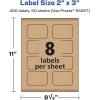 imageAvery Kraft Brown Rectangle Scalloped Labels Sure Feed Technology 2quot x 3quot 120 Kraft Brown Labels PrinttoTheEdge LaserInkjet Printable400 labels