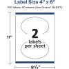 imageAvery Matte White Oval Labels Sure Feed Technology 4quot x 6quot 50 Matte White Printable Labels100 Labels