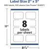 imageAvery Matte White Removable Rectangle Scalloped Labels Sure Feed Technology PrinttoTheEdge 2quot x 3quot 120 Removable Labels LaserInkjet Printable800 labels