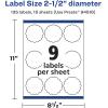 imageAvery Matte White Removable Round Scalloped Labels Sure Feed Technology PrinttoTheEdge 25quot Diameter 135 Removable Labels LaserInkjet Printable135 labels