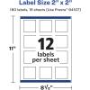 imageAvery Matte White Removable Square Labels Sure Feed Technology PrinttoTheEdge 2quot x 2quot 180 Removable Labels LaserInkjet Printable180 labels