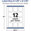 imageAvery Matte White Square Labels Sure Feed Technology 218quot x 218quot 300 Matte White Printable Labels1 200 Labels