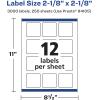 imageAvery Matte White Square Labels Sure Feed Technology 218quot x 218quot 300 Matte White Printable Labels3 000 Labels