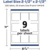 imageAvery Matte White Square Labels Sure Feed Technology 25quot x 25quot 225 Matte White Printable Labels225 Labels