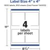 imageAvery Matte White Square Labels Sure Feed Technology 4quot x 4quot 100 Matte White Printable Labels1 000 Labels