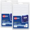 imageAvery NoIron Fabric Labels 12quot x 134quot Washer and DryerSafe Waterproof Labels NonPrintable 54 Total 40720White