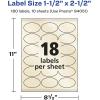 imageAvery Pearlized Ivory Oval Labels Sure Feed Technology 15quot x 25quot 180 Pearlized Ivory Labels LaserInkjet Printable180 labels