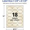 imageAvery Pearlized Ivory Oval Labels Sure Feed Technology 15quot x 25quot 180 Pearlized Ivory Labels LaserInkjet Printable450 labels