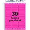 imageAvery Printable Address Labels with Sure Feed 1quot x 258quot Assorted Neon Magenta Green and Yellow 450 Blank Mailing Labels for Laser and Inkjet Printers 5979Neon Magenta
