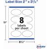imageAvery Printable Blank Oval Labels 2quot x 313quot Matte White 200 Customizable Labels 225702 x 313