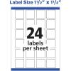 imageAvery Printable Blank Square Labels 15quot x 15quot Matte White 600 Customizable Labels 2280515 x 15