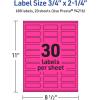 imageAvery Printable Rectangle Labels Sure Feed Technology 34quot x 214quot Neon Magenta Labels PrinttoTheEdge LaserInkjet Printable 1200 Total Great for Mailing600 labels