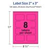 imageAvery Printable Rectangle Scalloped Labels Sure Feed Technology 2quot x 3quot Neon Magenta Labels PrinttoTheEdge LaserInkjet Printable 80 Total Great for Mailing and Candles160 labels