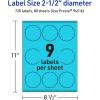 imageAvery Printable Round Scalloped Labels Sure Feed Technology 212quot Diameter Bright Blue Labels PrinttoTheEdge LaserInkjet Printable 90 Total Great for Mailing Seals and Candles720 labels