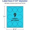 imageAvery Printable Round Scalloped Labels Sure Feed Technology 212quot Diameter Bright Blue Labels PrinttoTheEdge LaserInkjet Printable 90 Total Great for Mailing Seals and Candles360 labels