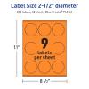 imageAvery Printable Round Scalloped Labels Sure Feed Technology 212quot Diameter Bright Orange Labels PrinttoTheEdge LaserInkjet Printable 90 Total Great for Mailing Seals and Candles360 labels
