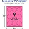 imageAvery Printable Round Scalloped Labels Sure Feed Technology 212quot Diameter Bright Pink Labels PrinttoTheEdge LaserInkjet Printable 90 Total Great for Mailing Seals and Candles720 labels