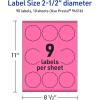 imageAvery Printable Round Scalloped Labels Sure Feed Technology 212quot Diameter Bright Pink Labels PrinttoTheEdge LaserInkjet Printable 90 Total Great for Mailing Seals and Candles90 labels