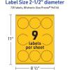 imageAvery Printable Round Scalloped Labels Sure Feed Technology 212quot Diameter Bright Yellow Labels PrinttoTheEdge LaserInkjet Printable 90 Total Great for Mailing Seals and Candles720 labels