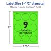 imageAvery Printable Round Scalloped Labels Sure Feed Technology 212quot Diameter Neon Green Labels PrinttoTheEdge LaserInkjet Printable 90 Total Great for Mailing Seals and Candles90 labels