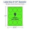 imageAvery Printable Round Scalloped Labels Sure Feed Technology 212quot Diameter Neon Green Labels PrinttoTheEdge LaserInkjet Printable 90 Total Great for Mailing Seals and Candles180 labels