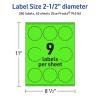imageAvery Printable Round Scalloped Labels Sure Feed Technology 212quot Diameter Neon Green Labels PrinttoTheEdge LaserInkjet Printable 90 Total Great for Mailing Seals and Candles360 labels