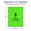 imageAvery Printable Round Scalloped Labels Sure Feed Technology 212quot Diameter Neon Green Labels PrinttoTheEdge LaserInkjet Printable 90 Total Great for Mailing Seals and Candles720 labels
